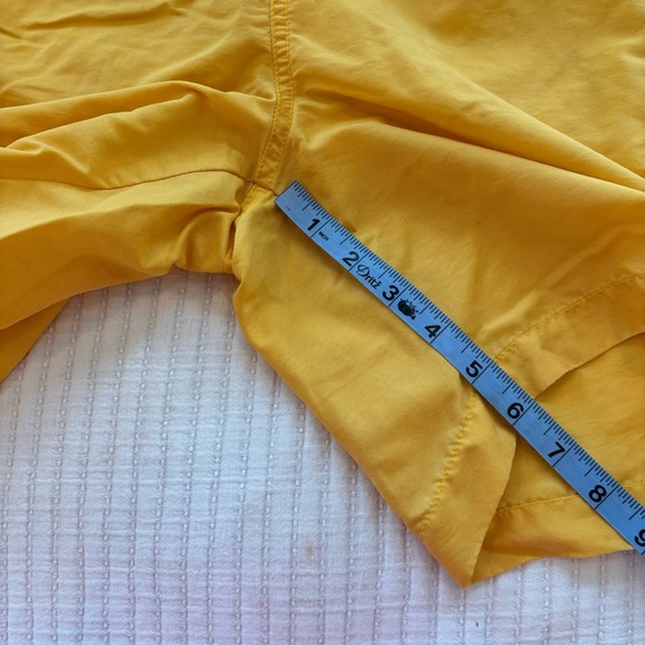 Harrison&Taylor Vintage 90's Men's Yellow Swim Trunks Olive Green Stripe Size M - Picture 9 of 9